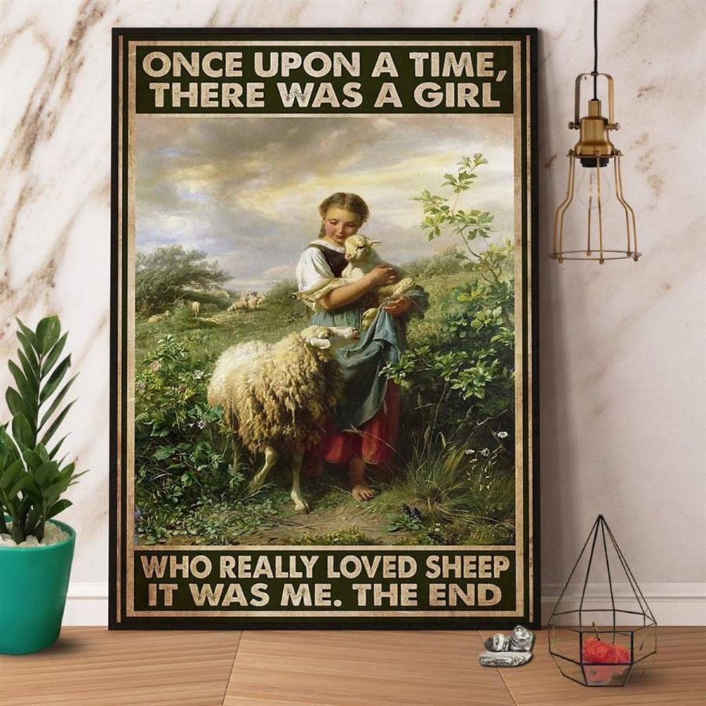 Farm Canvas, Farmer A Girl Who Really Loved Sheep Canvas, Farm Wall Art, Farm Art Decor
