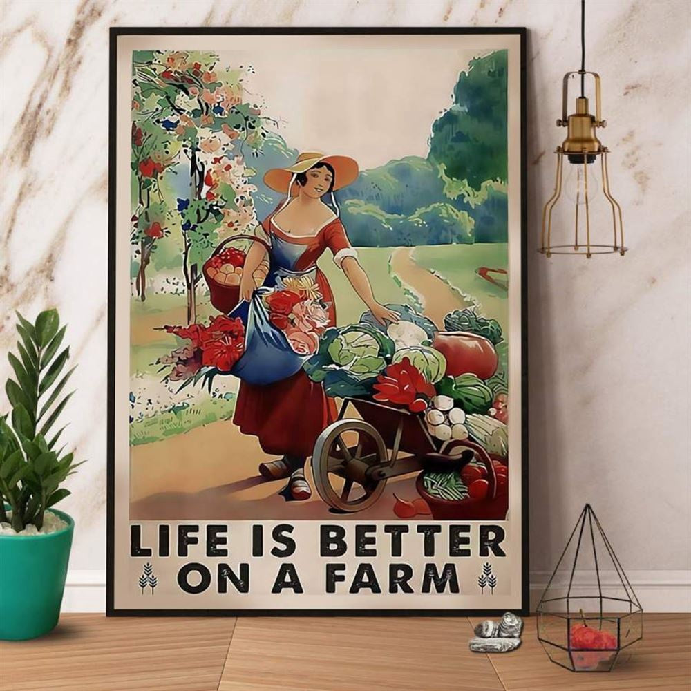 Farm Canvas, Farming Girl Life Is Better On The Farm Canvas, Farm Wall Art, Farm Art Decor