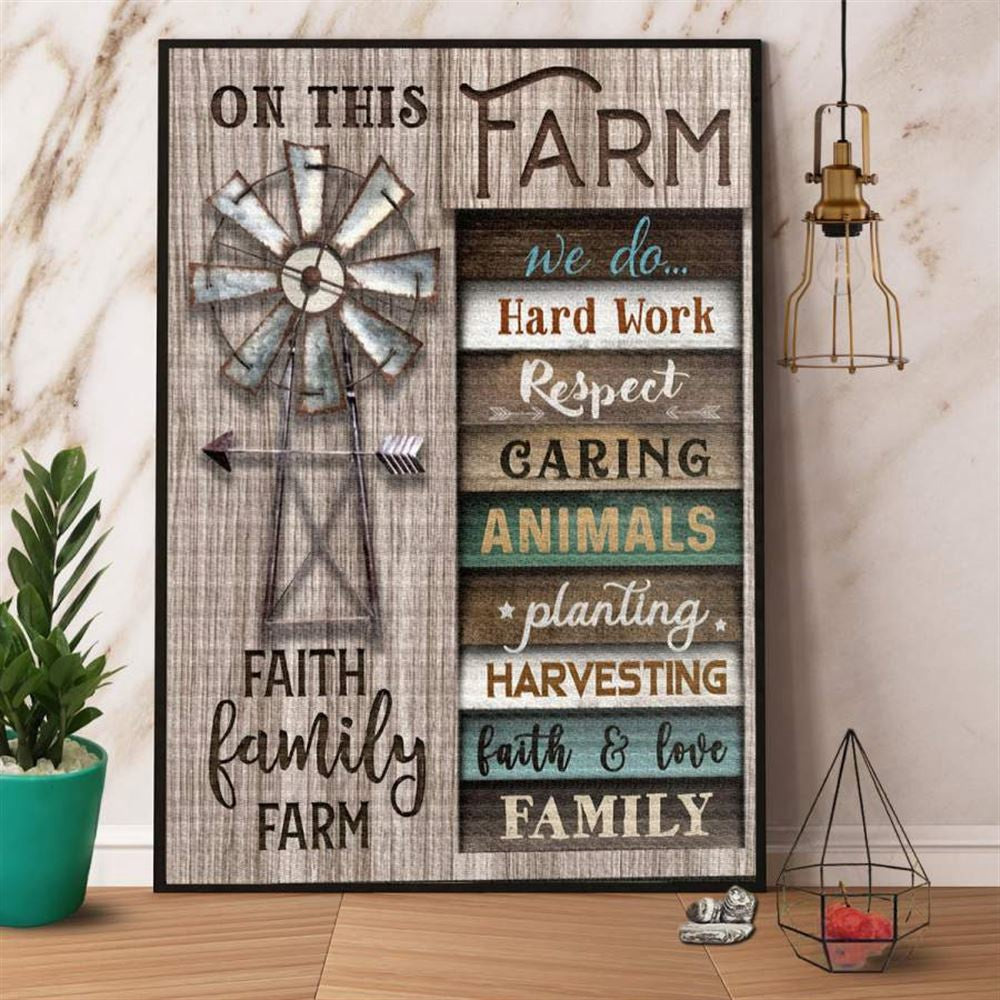 Farm Canvas, Farming On This Farm We Do Hard Work Canvas, Farm Wall Art, Farm Art Decor