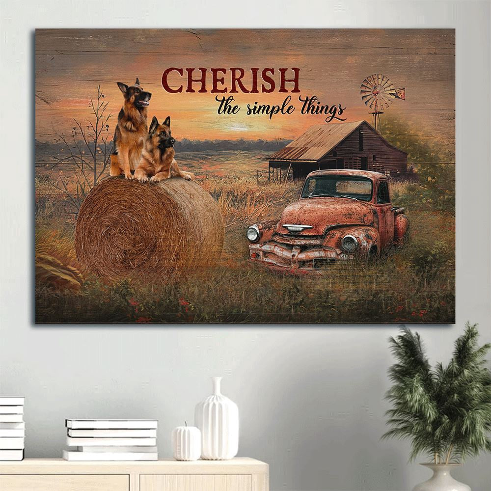 Farm Canvas, German Shepherd Landscape Canvas, Farmhouse Canvas, Farm Gift, Farm Home Decor
