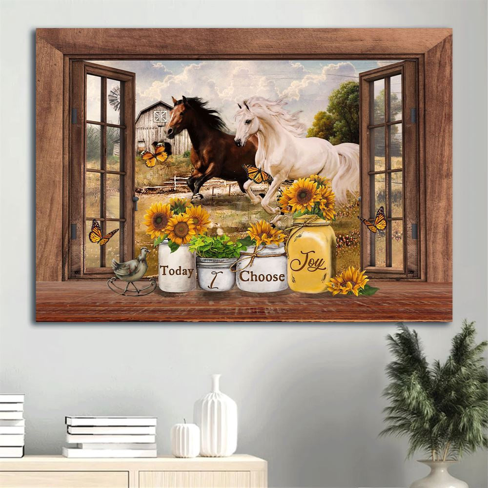 Farm Canvas, Horse, Butterfly, Sunflower, Gift For Christian Canvas, Farmhouse Canvas, Farm Gift, Farm Home Decor
