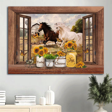 Farm Canvas, Horse, Butterfly, Sunflower, Gift For Christian Canvas, Farmhouse Canvas, Farm Gift, Farm Home Decor