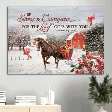 Farm Canvas, Horse, Christmas Gift Car, Cardinal, Winter Gift For Christian Canvas, Farmhouse Canvas, Farm Gift, Farm Home Decor