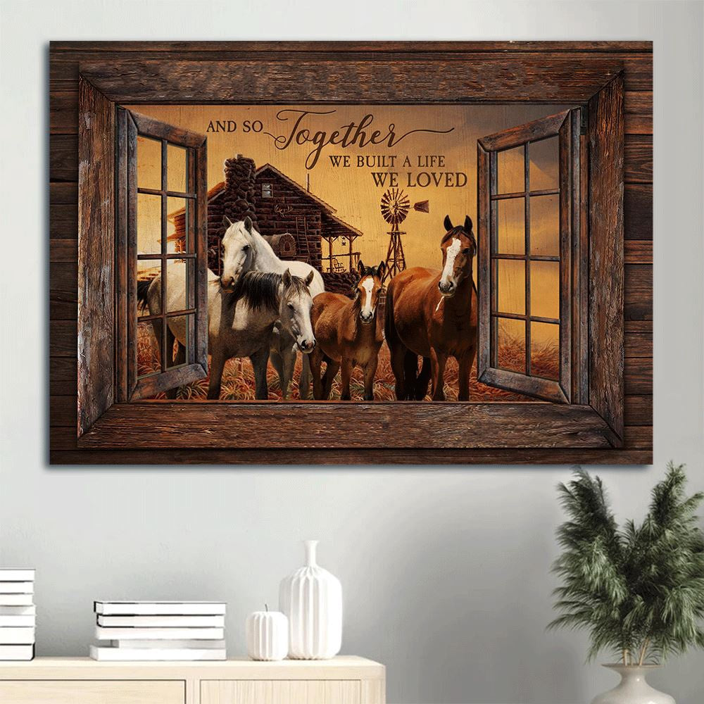 Farm Canvas, Horse Painting, Farm House, Countryside Landscape Canvas, Farmhouse Canvas, Farm Gift, Farm Home Decor