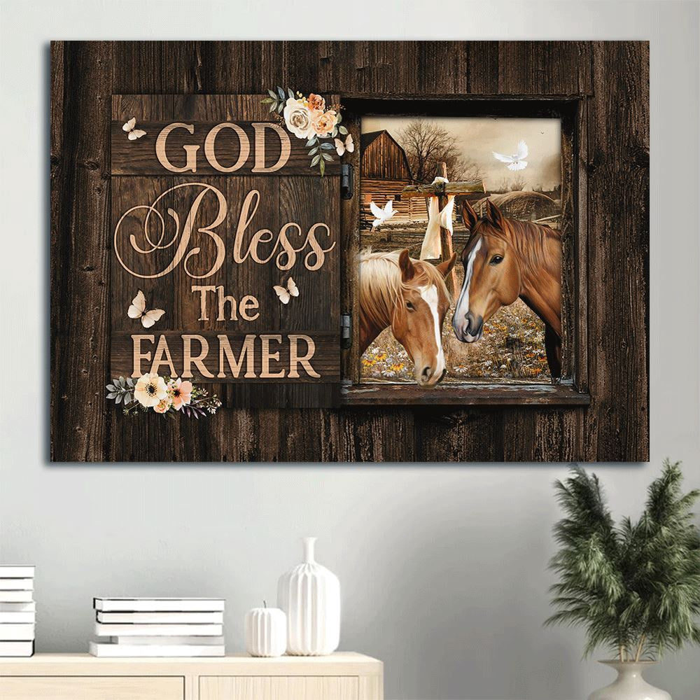 Farm Canvas, Horse Painting, Flower Frame, White Dove Canvas, Farmhouse Canvas, Farm Gift, Farm Home Decor