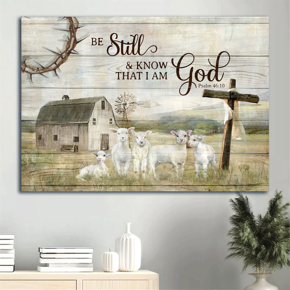 Farm Canvas, Lamb Of God, Cross, Farm Canvas, Farmhouse Canvas, Farm Gift, Farm Home Decor