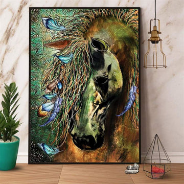 Farm Canvas, Native Horse Face Country Barn Farmer Canvas, Farm Wall Art, Farm Art Decor