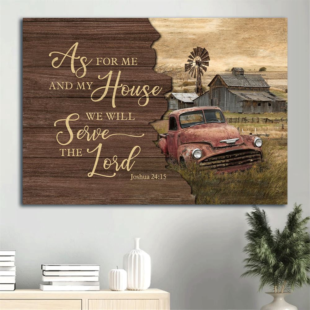 Farm Canvas, Old Car, Tranquil Gift For Christian Canvas, Farmhouse Canvas, Farm Gift, Farm Home Decor