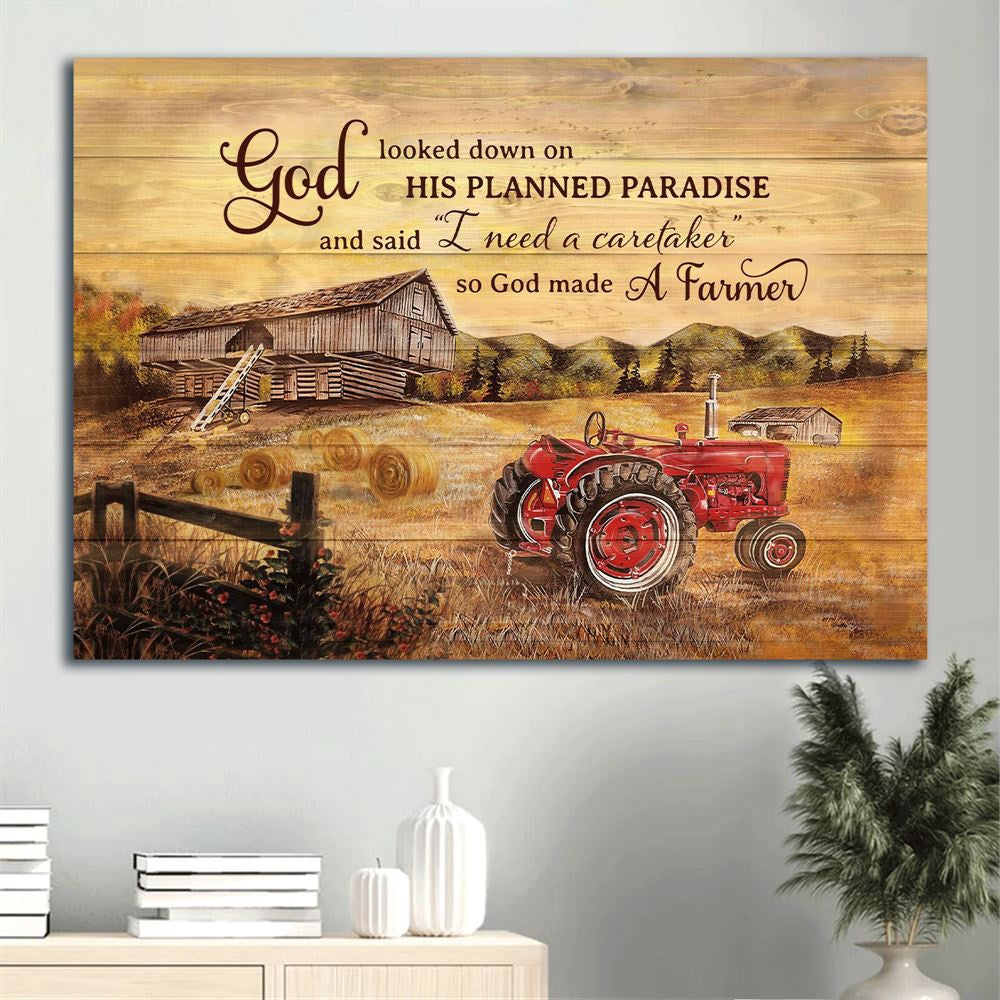 Farm Canvas, Paddy Field, Electric Tricycle, Old Barn Painting Landscape Canvas, Farmhouse Canvas, Farm Gift, Farm Home Decor