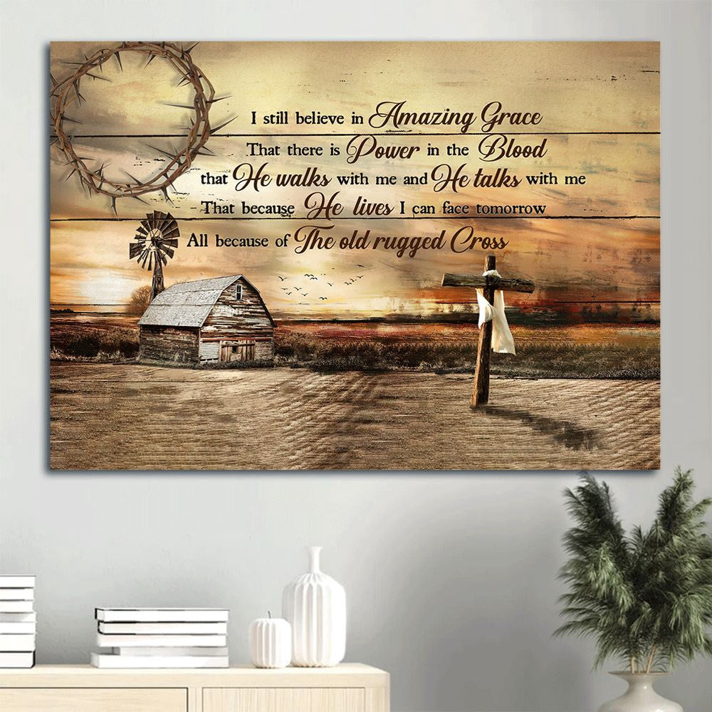Farm Canvas, Wooden Cross, Farm Sunset Canvas, Farmhouse Canvas, Farm Gift, Farm Home Decor