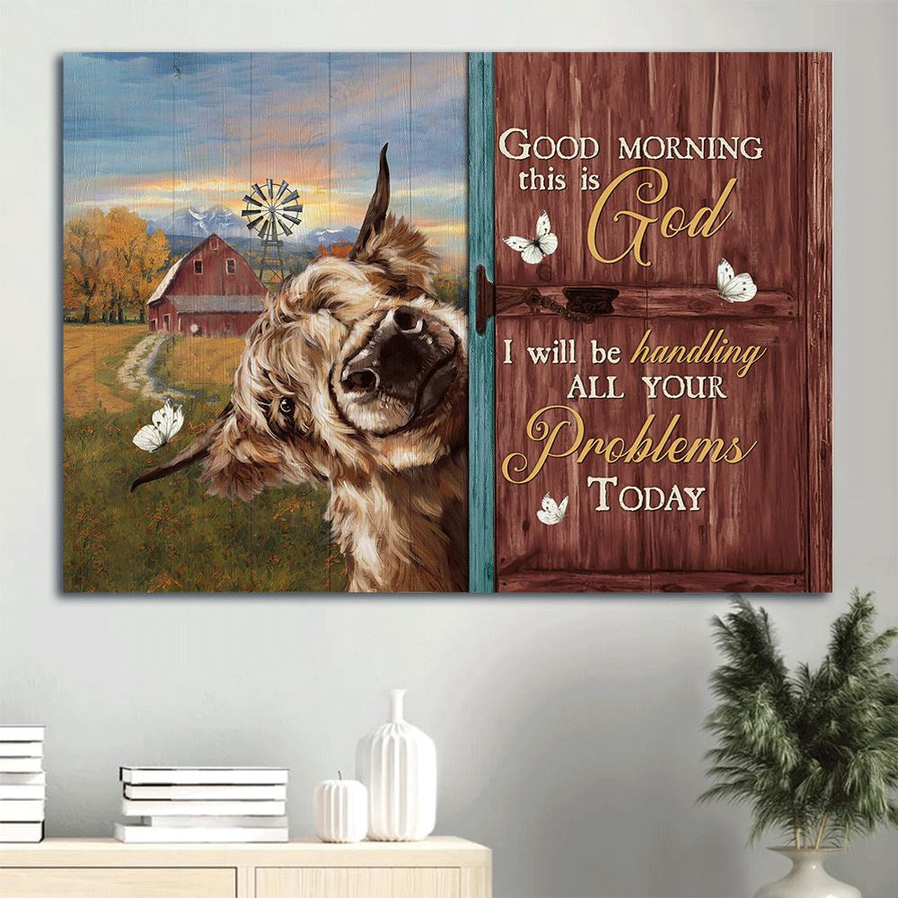 Farm Canvas, Yak Cow Painting, Peace Farm, Pretty Sunset Canvas, Farmhouse Canvas, Farm Gift, Farm Home Decor