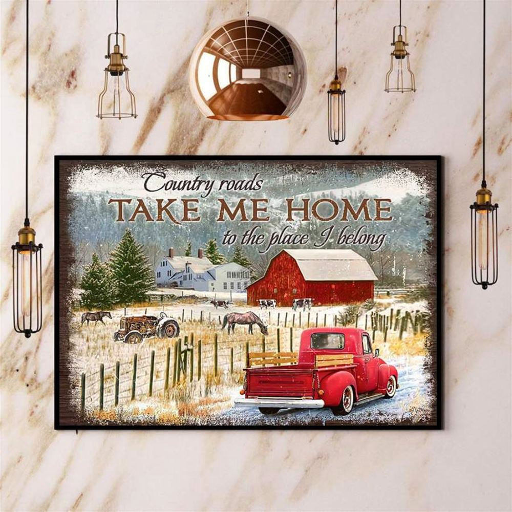 Farm Country Take Me Home To The Place I Belong Canvas, Farm Canvas, Farm Gift, Farm Home Decor