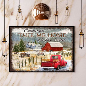Farm Country Take Me Home To The Place I Belong Canvas, Farm Canvas, Farm Gift, Farm Home Decor