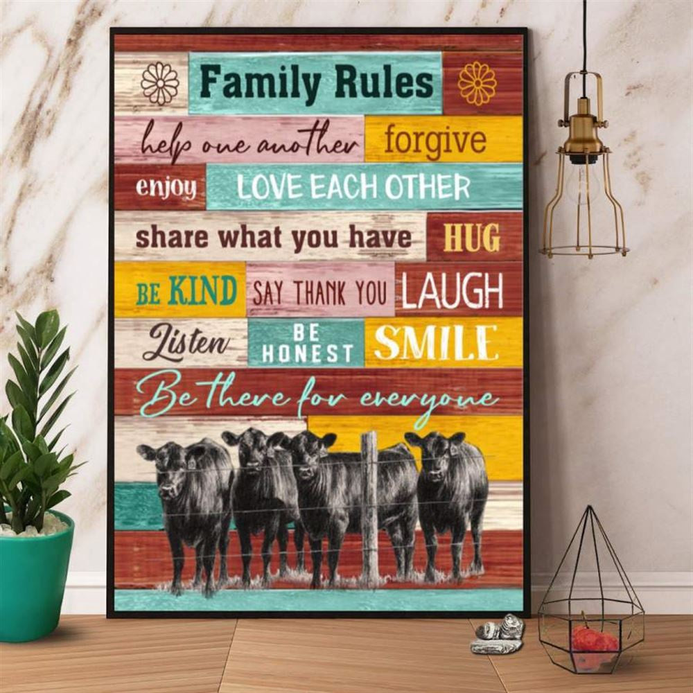 Farm Cow Family Riles Help One Other Forgive Canvas, Farm Canvas, Farm Art Decor