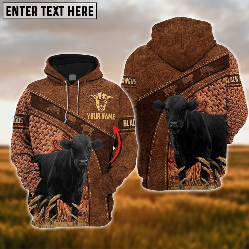 Farm Custom Name Black Angus Brown 3D Printed Hoodie, Farmer Hoodie, Custom Farm Shirts, Farmer T Shirt