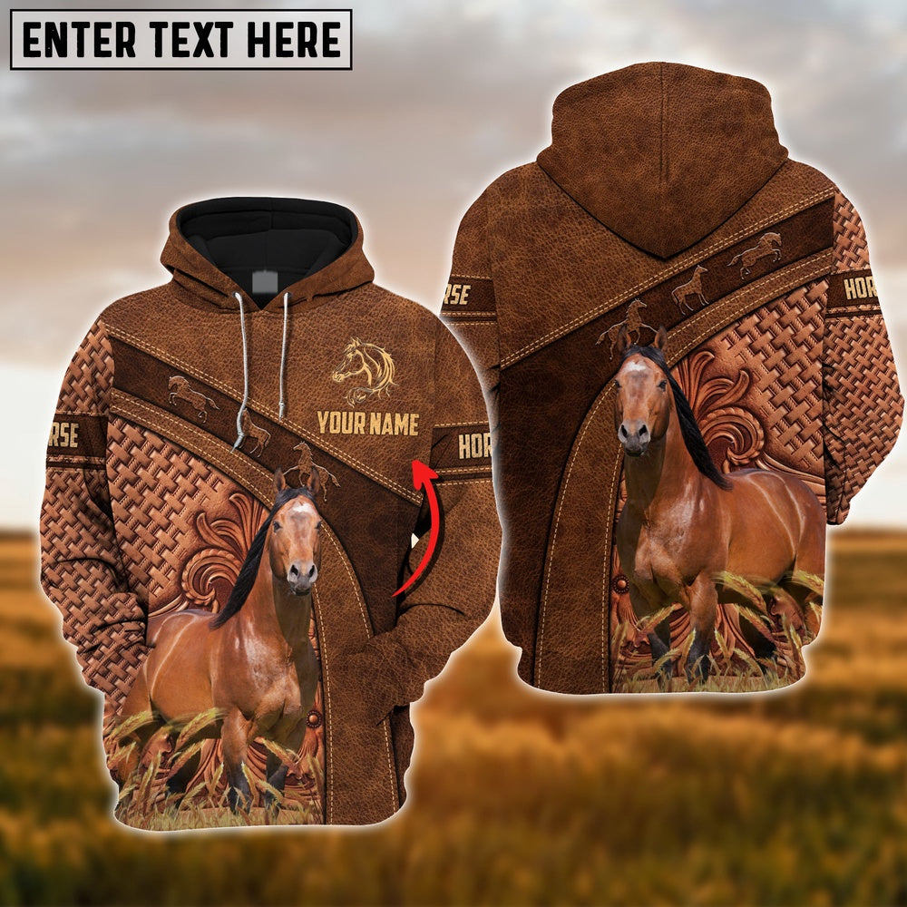 Farm Custom Name Horse Brown 3D Printed Hoodie, Farmer Hoodie, Custom Farm Shirts, Farmer T Shirt