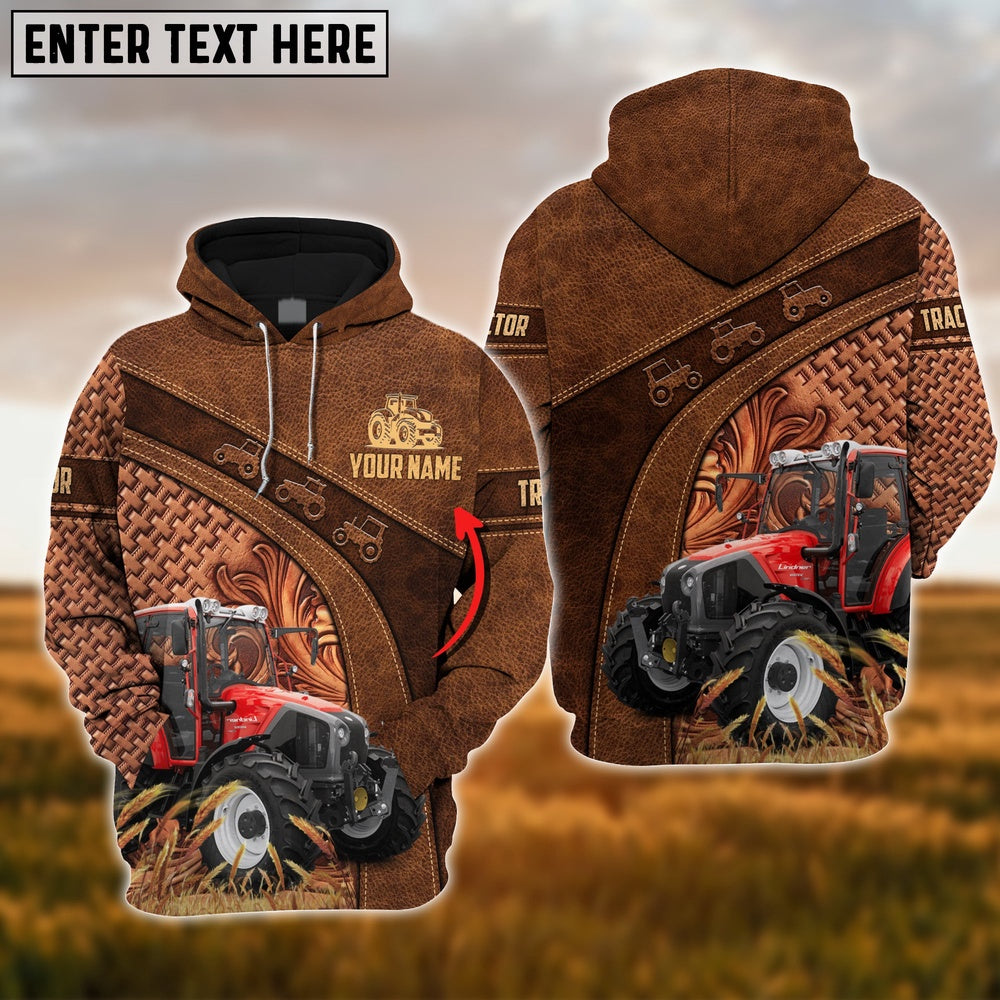 Farm Custom Name Red Tractor Brown 3D Printed Hoodie, Farmer Hoodie, Custom Farm Shirts, Farmer T Shirt