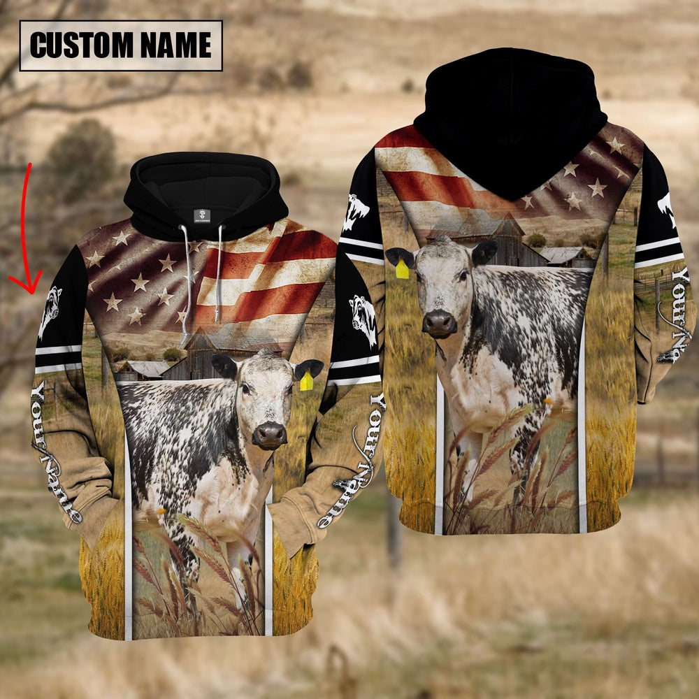 Farm Custom Name Speakle Park On Farm US Flag 3D Printed Hoodie, Farmer Hoodie, Custom Farm Shirts, Farmer T Shirt