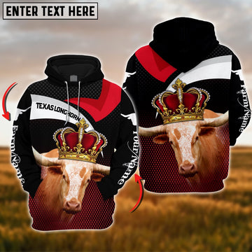 Farm Custom Name Texas Longhorn Wear Crown 3D Printed Hoodie, Farmer Hoodie, Custom Farm Shirts, Farmer T Shirt