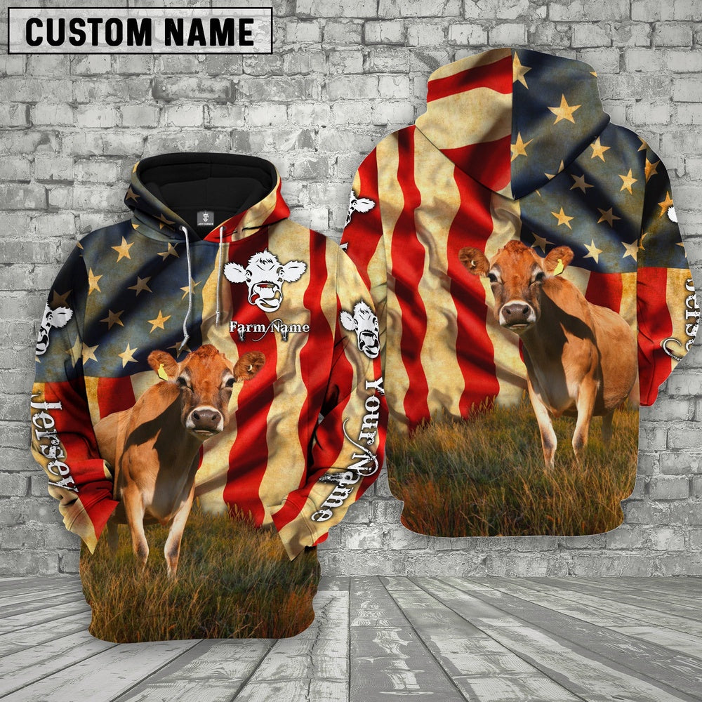 Farm Custom Text And Logo Jersey US Flag 3D Printed Hoodie, Farmer Hoodie, Custom Farm Shirts, Farmer T Shirt