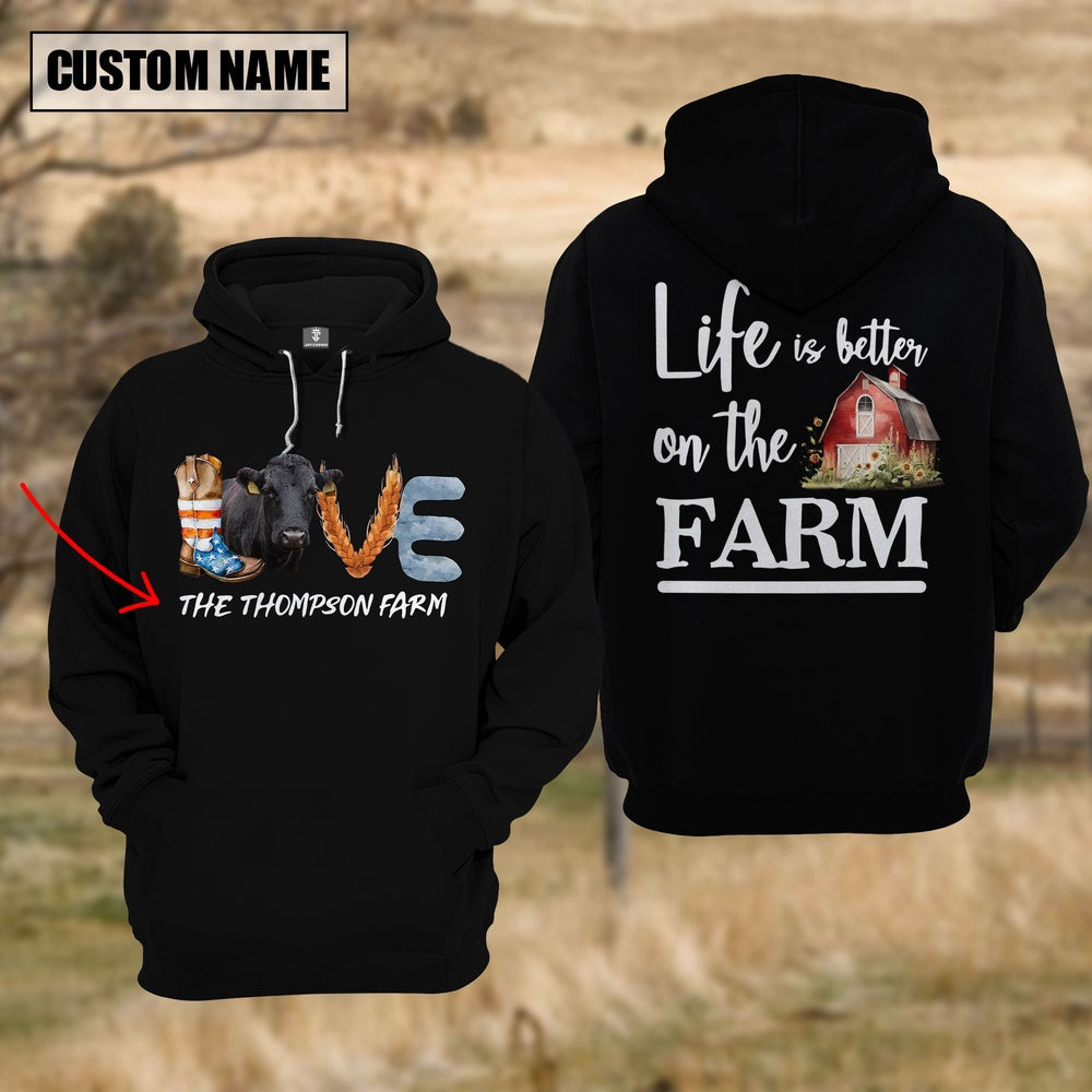 Farm Custom Text Love Dexter US Flag 3D Printed Hoodie, Farmer Hoodie, Custom Farm Shirts, Farmer T Shirt