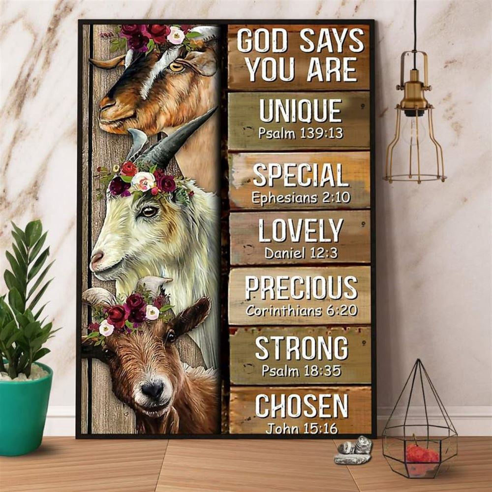 Farm Goat God Says You Are Unique Canvas, Farm Canvas, Farm Art Decor