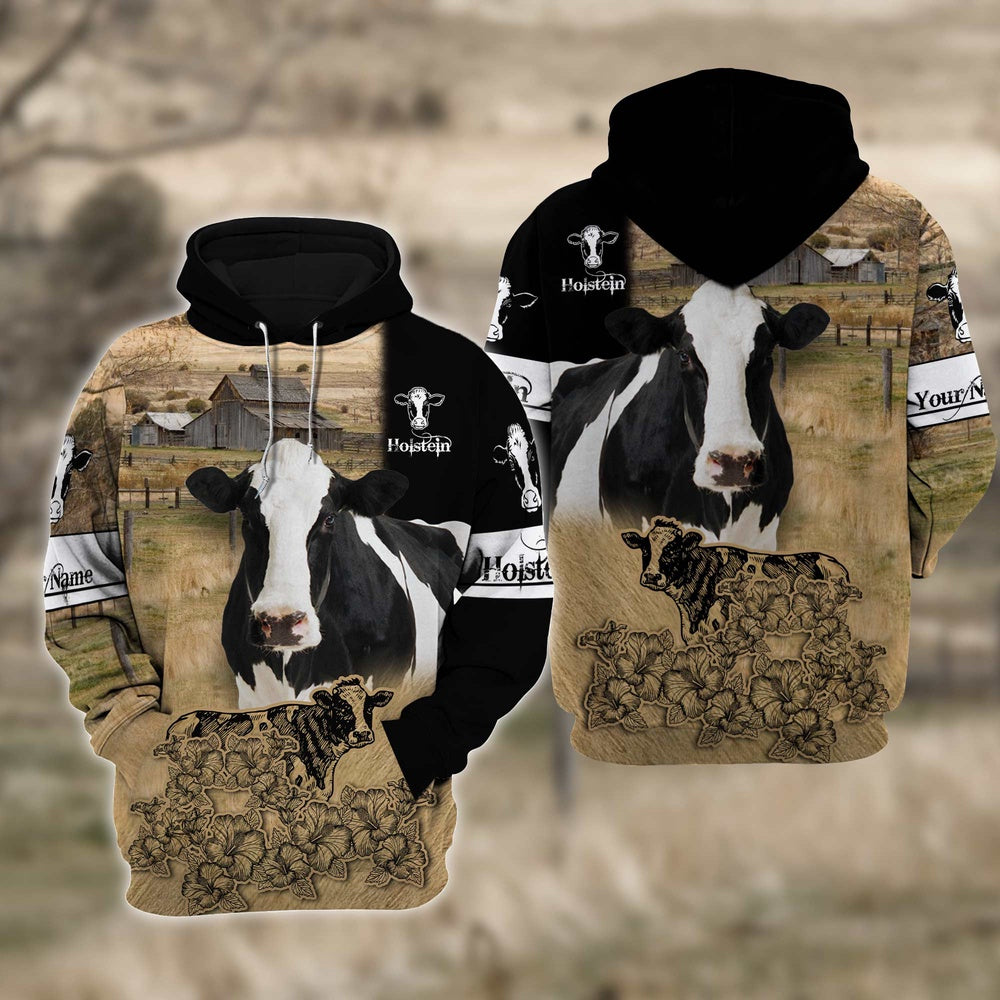 Farm Holstein Cattle Hoodie TT2, Farmer Hoodie, Farm Themed Shirts, Farm Tee Shirts