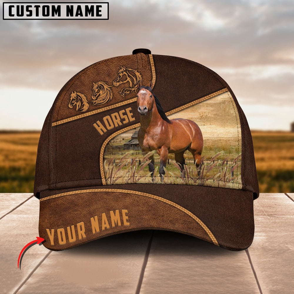 Farm Horse Customized Name Brown Cap, Farmer Cap, Vintage Farmer Hat, Mens Farmer Hats, Cap For Farmers