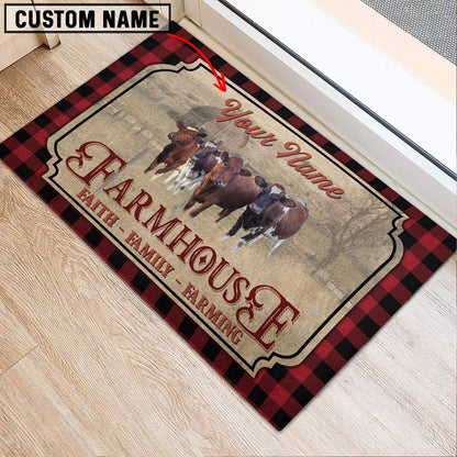 Farm House Door Mat, Ayrshires Faith Family Farming Custom Name Doormat, Custom Welcome Mats