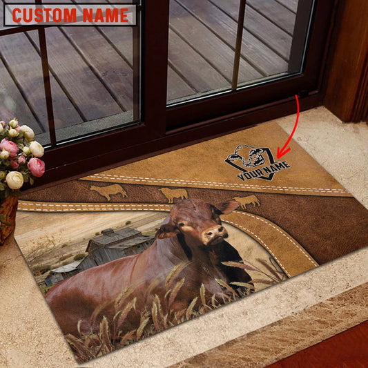 Farm House Door Mat, Beefmaster Personalized Welcome Doormat, Custom Welcome Mats