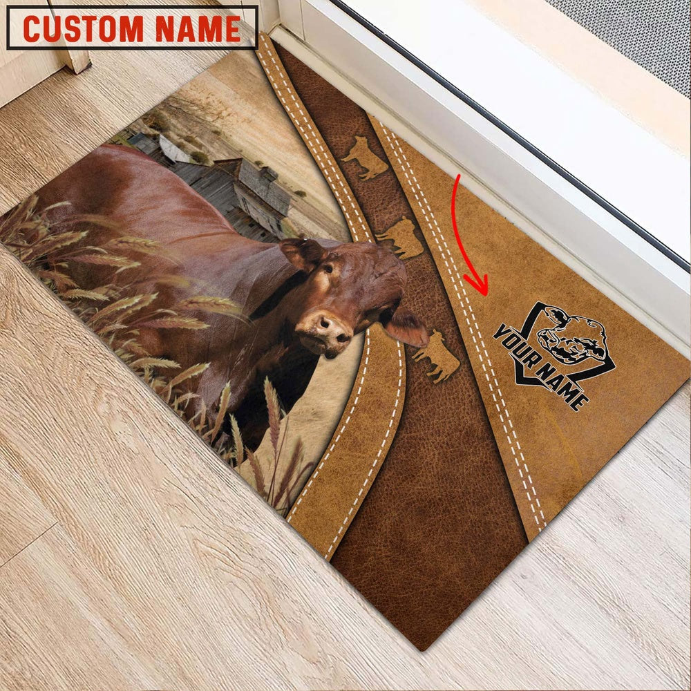 Farm House Door Mat, Beefmaster Personalized Welcome Doormat, Custom Welcome Mats