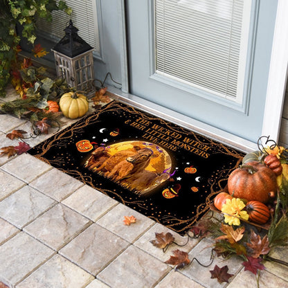 Farm House Door Mat, Beefmaster The Wicked Witch And Her Little Monsters Live Here Doormat, Custom Welcome Mats