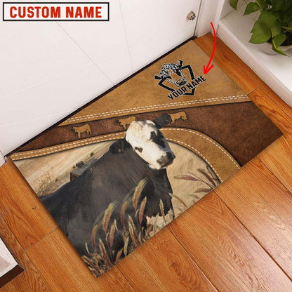 Farm House Door Mat, Black hereford Personalized Welcome Doormat, Custom Welcome Mats