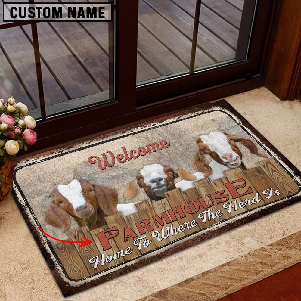 Farm House Door Mat, Boer Personalized Welcome Doormat, Custom Welcome Mats