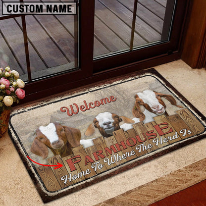 Farm House Door Mat, Boer Personalized Welcome Doormat, Custom Welcome Mats