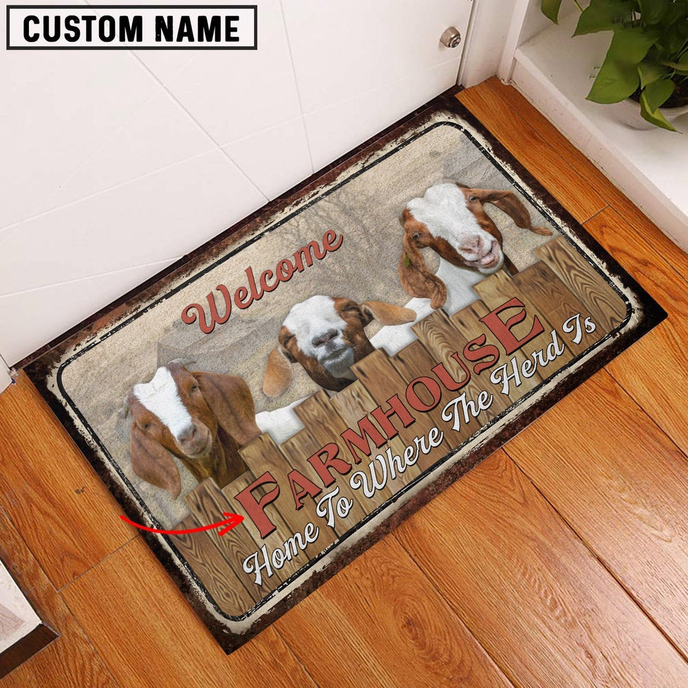 Farm House Door Mat, Boer Personalized Welcome Doormat, Custom Welcome Mats