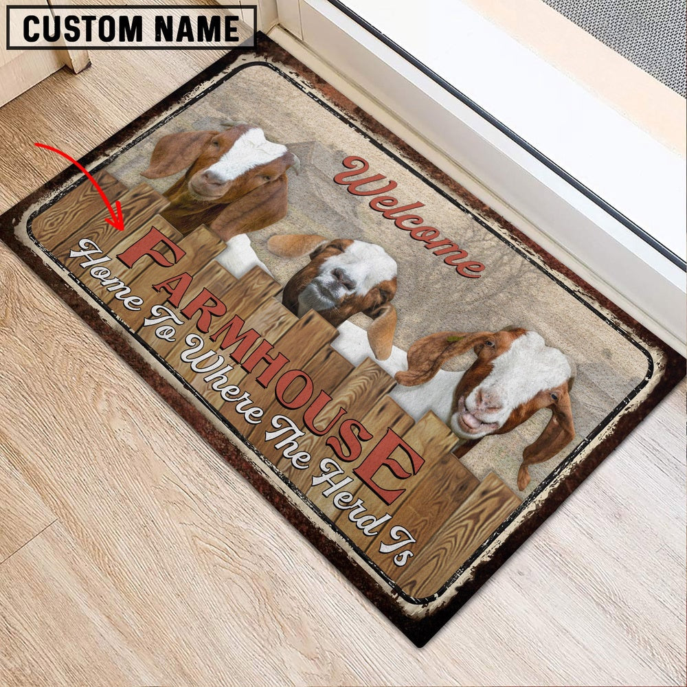 Farm House Door Mat, Boer Personalized Welcome Doormat, Custom Welcome Mats