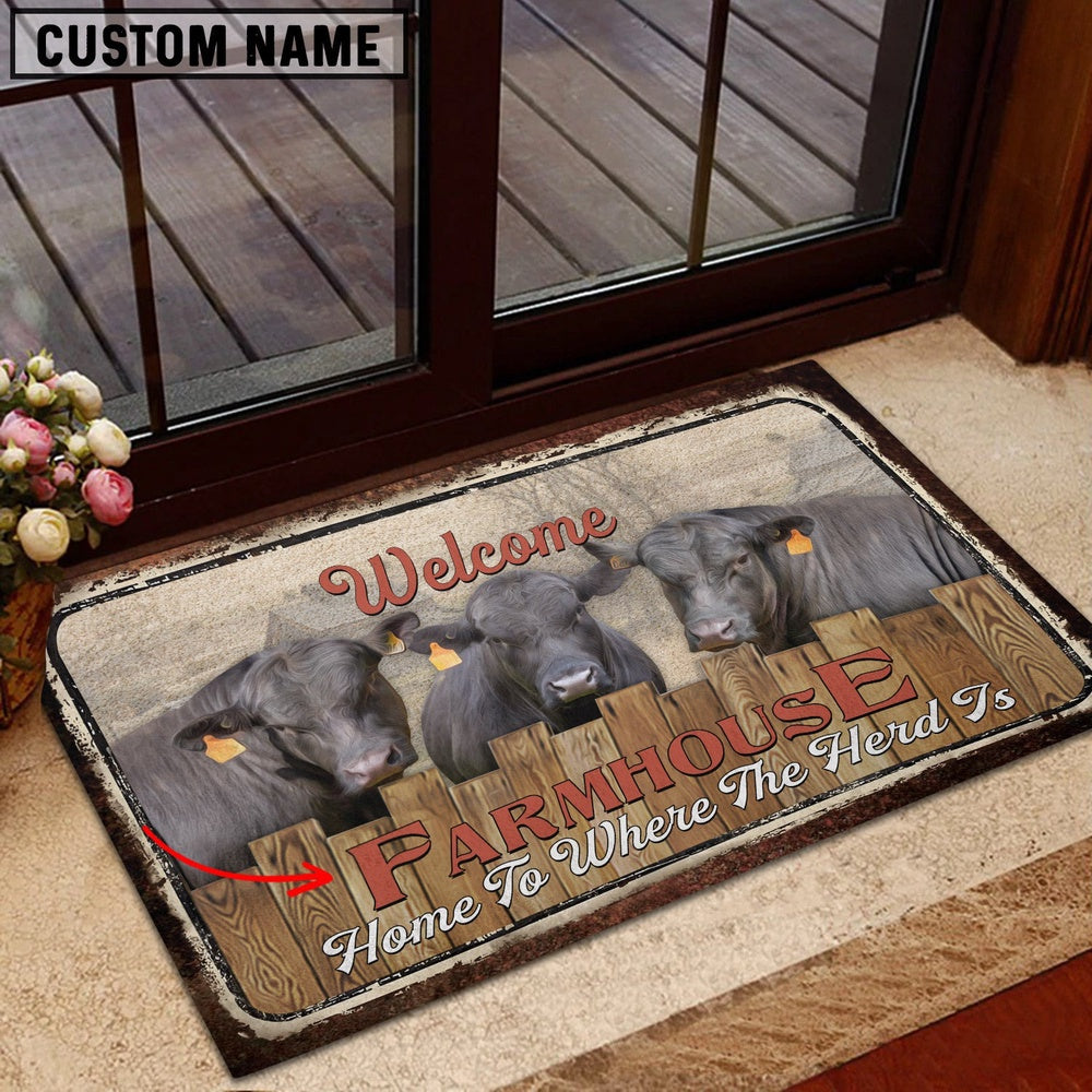 Farm House Door Mat, Brangus Personalized Welcome Doormat, Custom Welcome Mats
