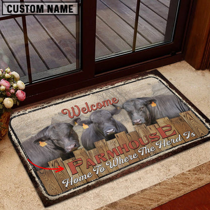 Farm House Door Mat, Brangus Personalized Welcome Doormat, Custom Welcome Mats
