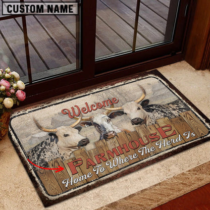 Farm House Door Mat, Corriente Personalized Welcome Doormat, Custom Welcome Mats