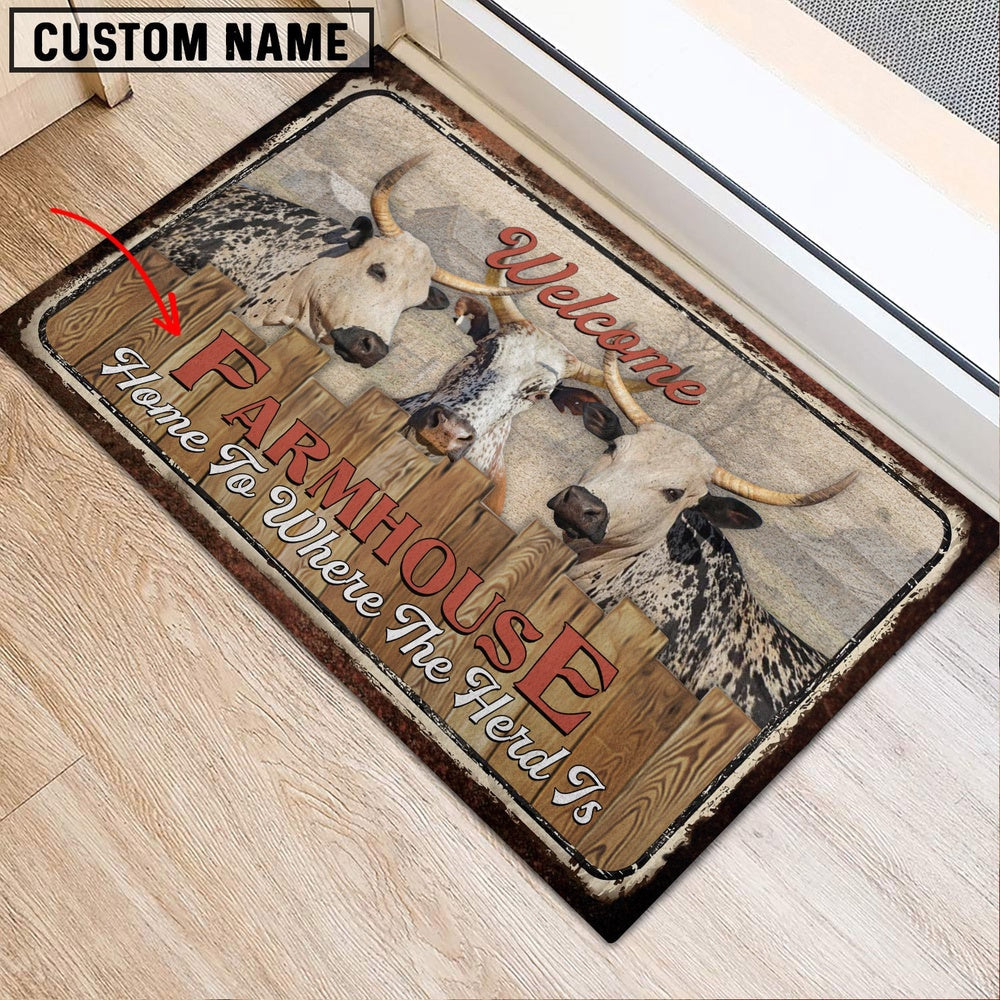 Farm House Door Mat, Corriente Personalized Welcome Doormat, Custom Welcome Mats