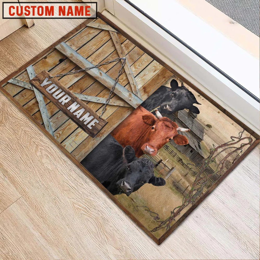 Farm House Door Mat, Dexter Barn Custom Name Doormat, Custom Welcome Mats