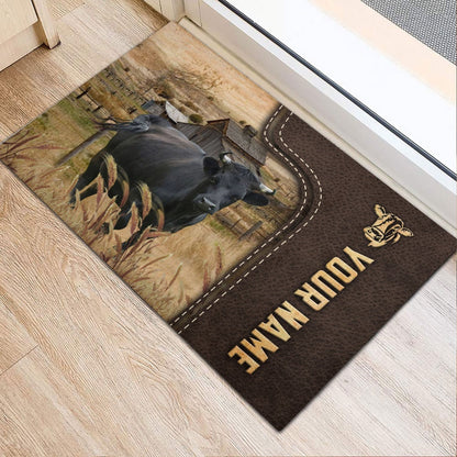 Farm House Door Mat, Dexter Custom Name Leather Pattern Doormat, Custom Welcome Mats