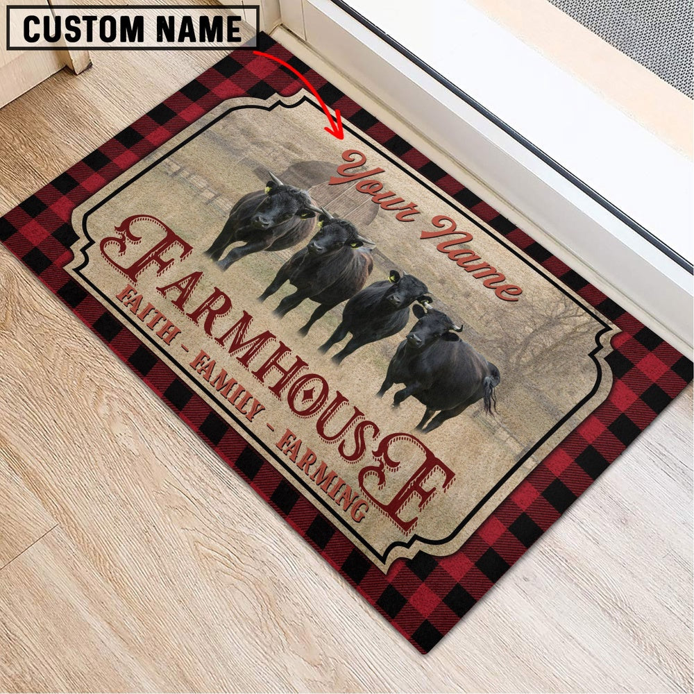 Farm House Door Mat, Dexter Faith Family Farming Custom Name Doormat, Custom Welcome Mats