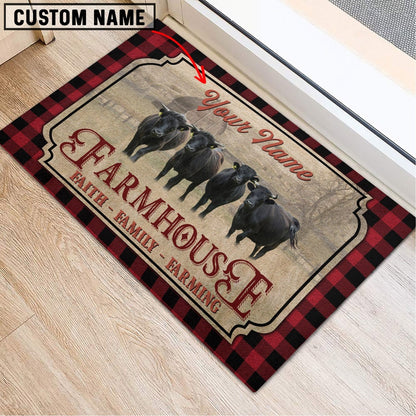Farm House Door Mat, Dexter Faith Family Farming Custom Name Doormat, Custom Welcome Mats