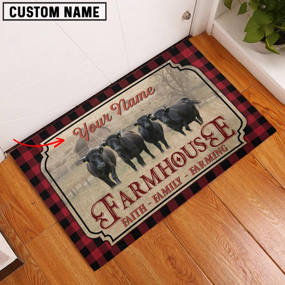 Farm House Door Mat, Dexter Faith Family Farming Custom Name Doormat, Custom Welcome Mats