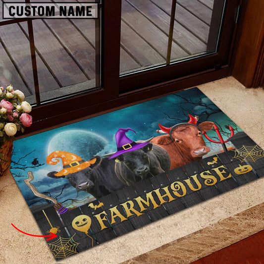 Farm House Door Mat, Dexter Farmhouse Halloween Custom Name Doormat, Custom Welcome Mats