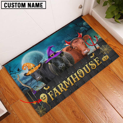 Farm House Door Mat, Dexter Farmhouse Halloween Custom Name Doormat, Custom Welcome Mats