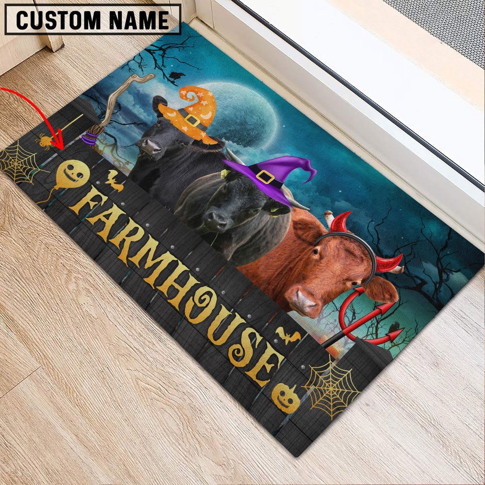 Farm House Door Mat, Dexter Farmhouse Halloween Custom Name Doormat, Custom Welcome Mats