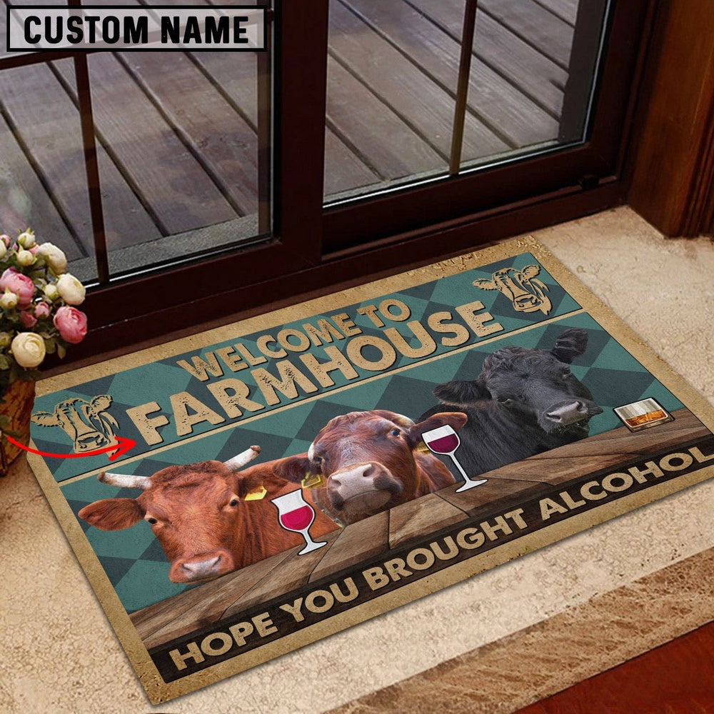 Farm House Door Mat, Dexter Hope You Bought Alcohol Custom Name Doormat, Custom Welcome Mats